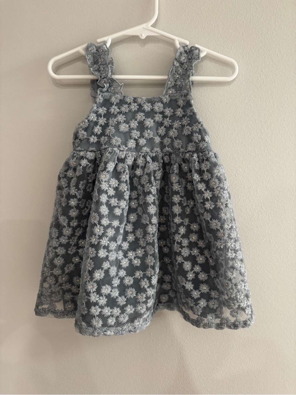Cat & Jack Blue Floral Lace Party Dress - 12 Months